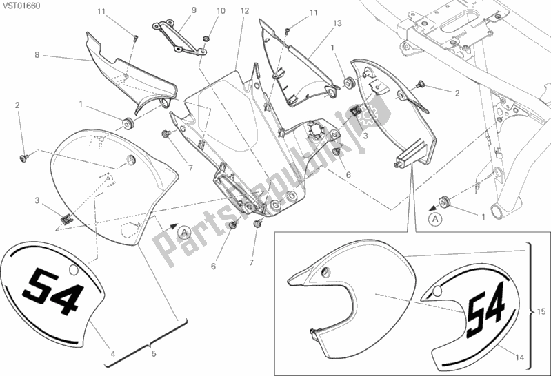 Tutte le parti per il Carenatura del Ducati Scrambler Cafe Racer 803 2017
